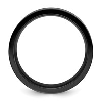 Chisel Black Zirconium Polished Band with Black Star Sandstone Inlay 8mm view 2