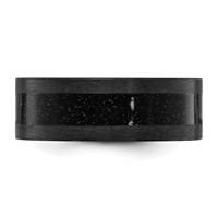 Chisel Black Zirconium Polished Band with Black Star Sandstone Inlay 8mm view 3