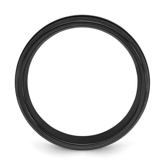 Chisel Black Zirconium Brushed and Polished with Imitation Turquoise Inlay 8mm Band