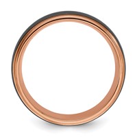 Chisel Black Zirconium Brushed and Polished Rose IP-plated 8mm Band view 2