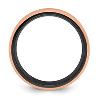 Chisel Black Zirconium Polished Rose IP-plated Edges Band with Black Carbon Fiber Inlay 8mm view 2