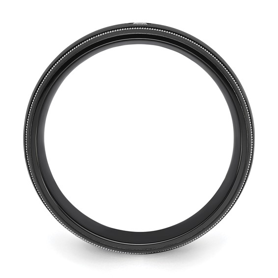 Chisel Black Zirconium Brushed with CZ 8mm Band
