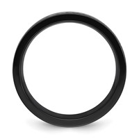 Chisel Black Zirconium Polished Band with Damascus Inlay 9mm view 2
