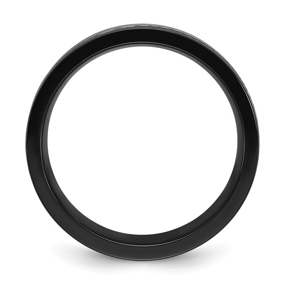 Chisel Black Zirconium Polished with Damascus Inlay 9mm Band