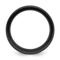 Chisel Black Zirconium Polished Band with Wood Inlay Center 8mm view 2