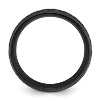 Chisel Black Zirconium Polished 8mm Grooved Band view 2