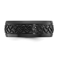 Chisel Black Zirconium Polished 8mm Grooved Band view 3