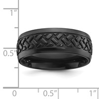 Chisel Black Zirconium Polished 8mm Grooved Band view 4