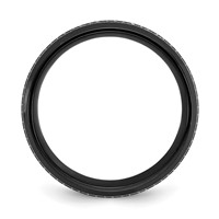 Chisel Black Zirconium Polished Lasered Tire Design 8mm Band view 2