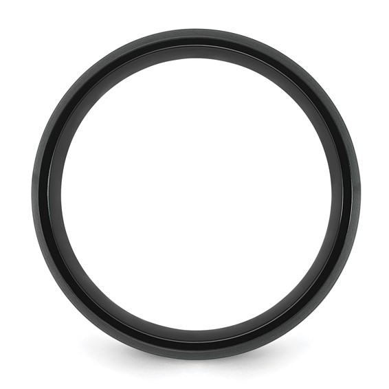 Black Zirconium Brushed With Polished Center 8mm Ring