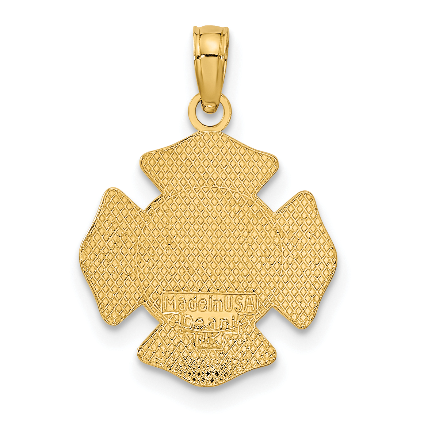14k Yellow Gold Small Saint Florian Badge Pendant Charm Necklace ...