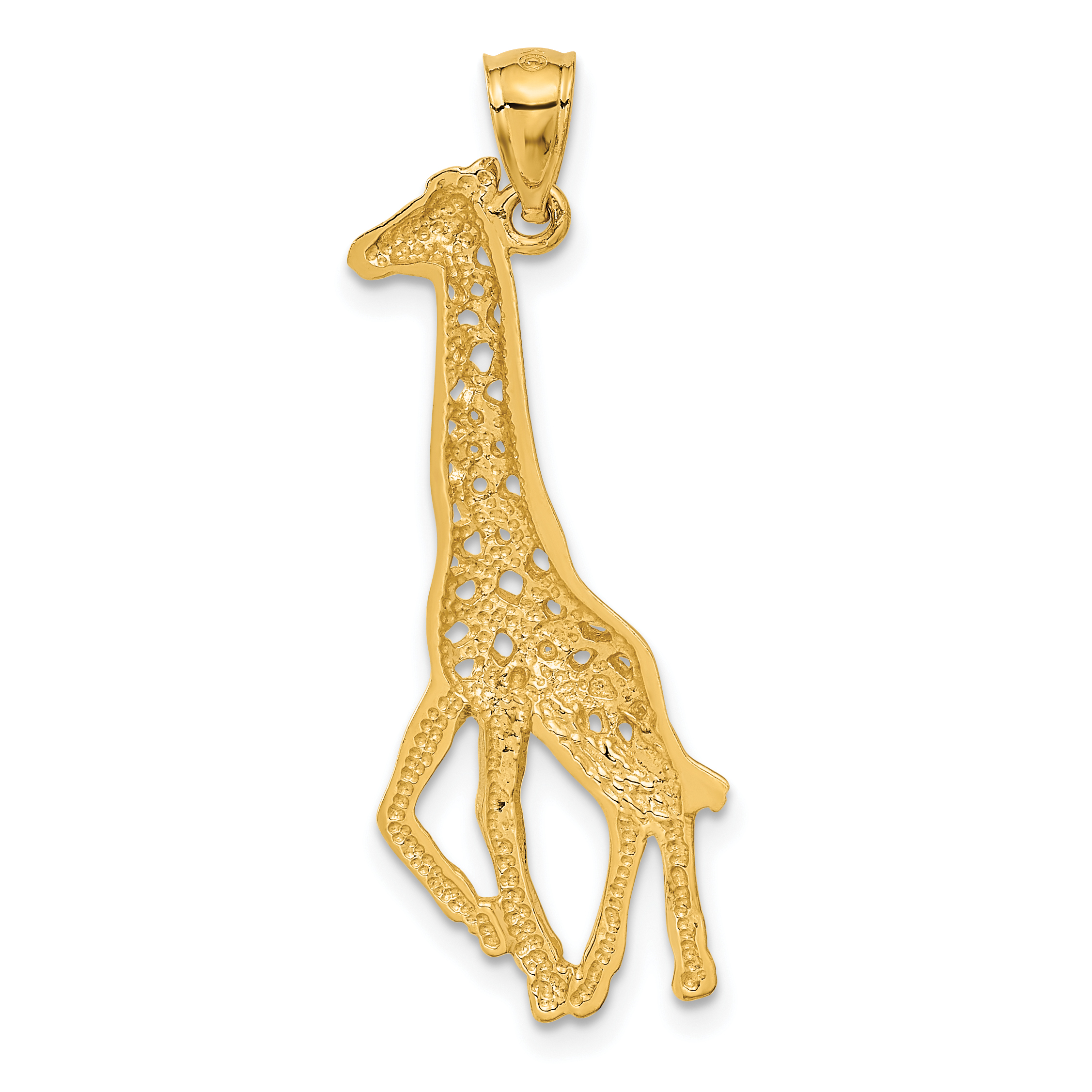 14k Yellow Gold Giraffe Pendant Charm Necklace Animal Fine Jewelry ...