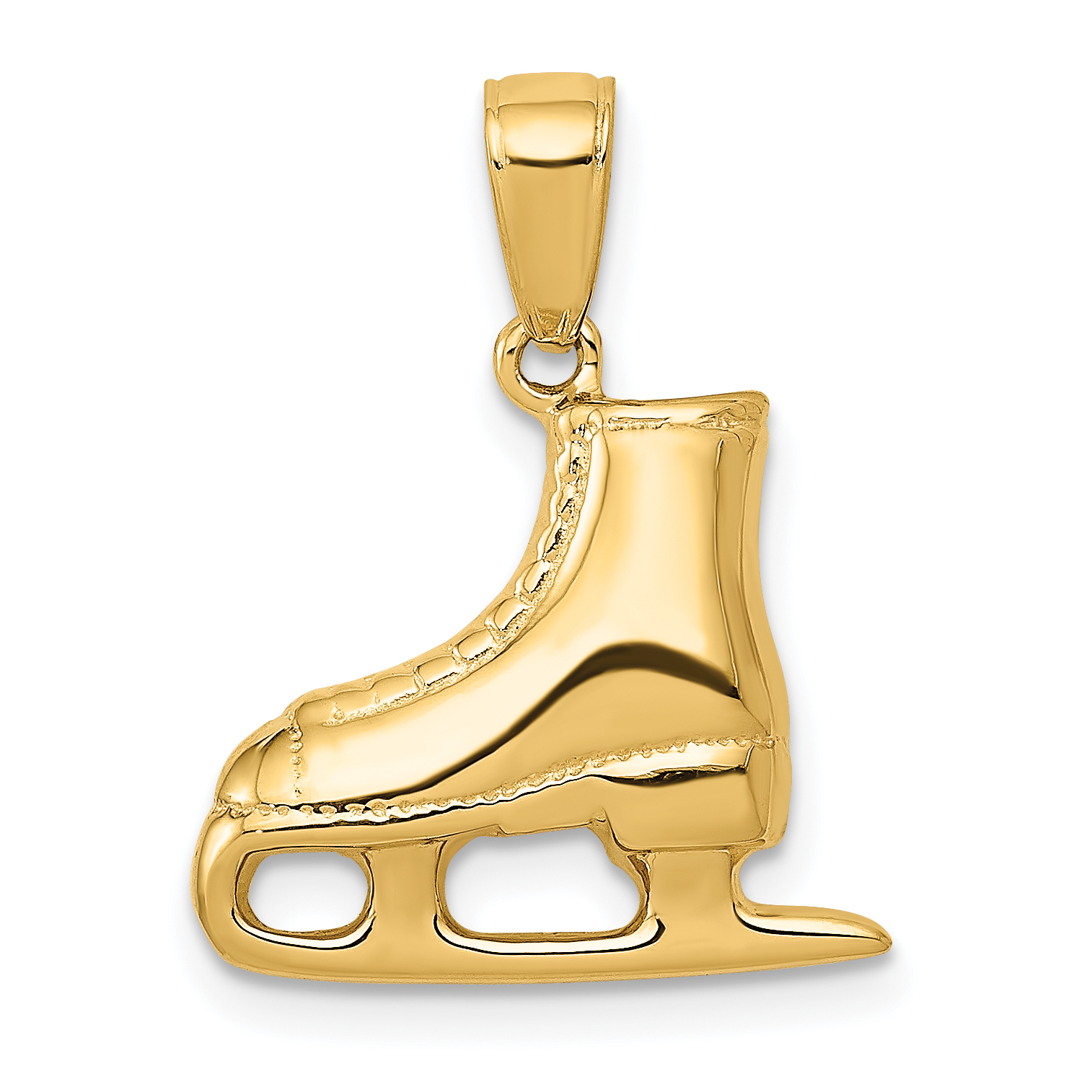 14k Yellow Gold 3 D Ice Skate Boot Pendant Charm Necklace Sport Skating Fine eBay