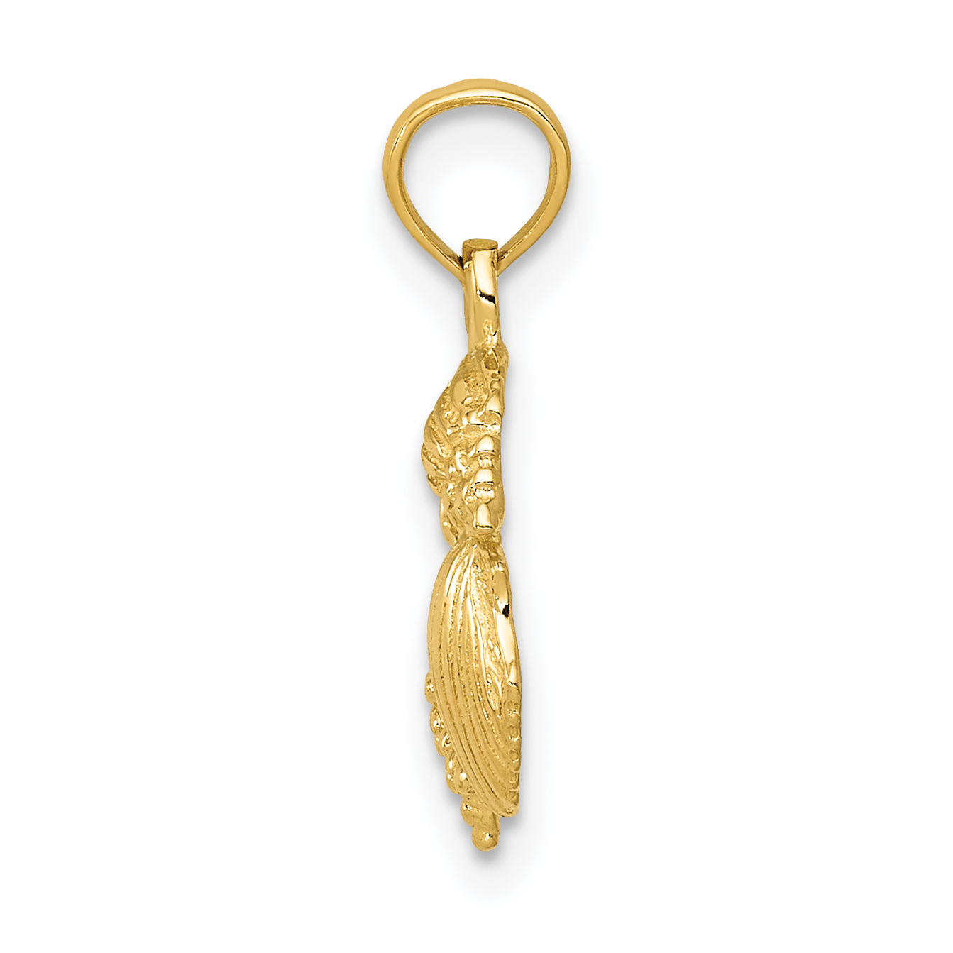 14k Yellow Gold Solid Mini Sea Shell Mermaid Nautical Jewelry Cluster Pendant Charm Necklace Shore Fine Jewelry Gifts For Women For Her