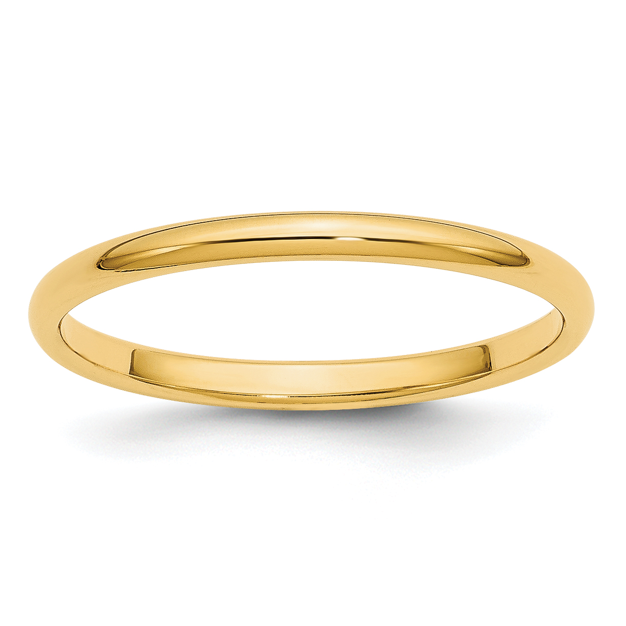 14k Yellow Gold 2mm Half Round Wedding Ring Band Size 9.5 Man Classic