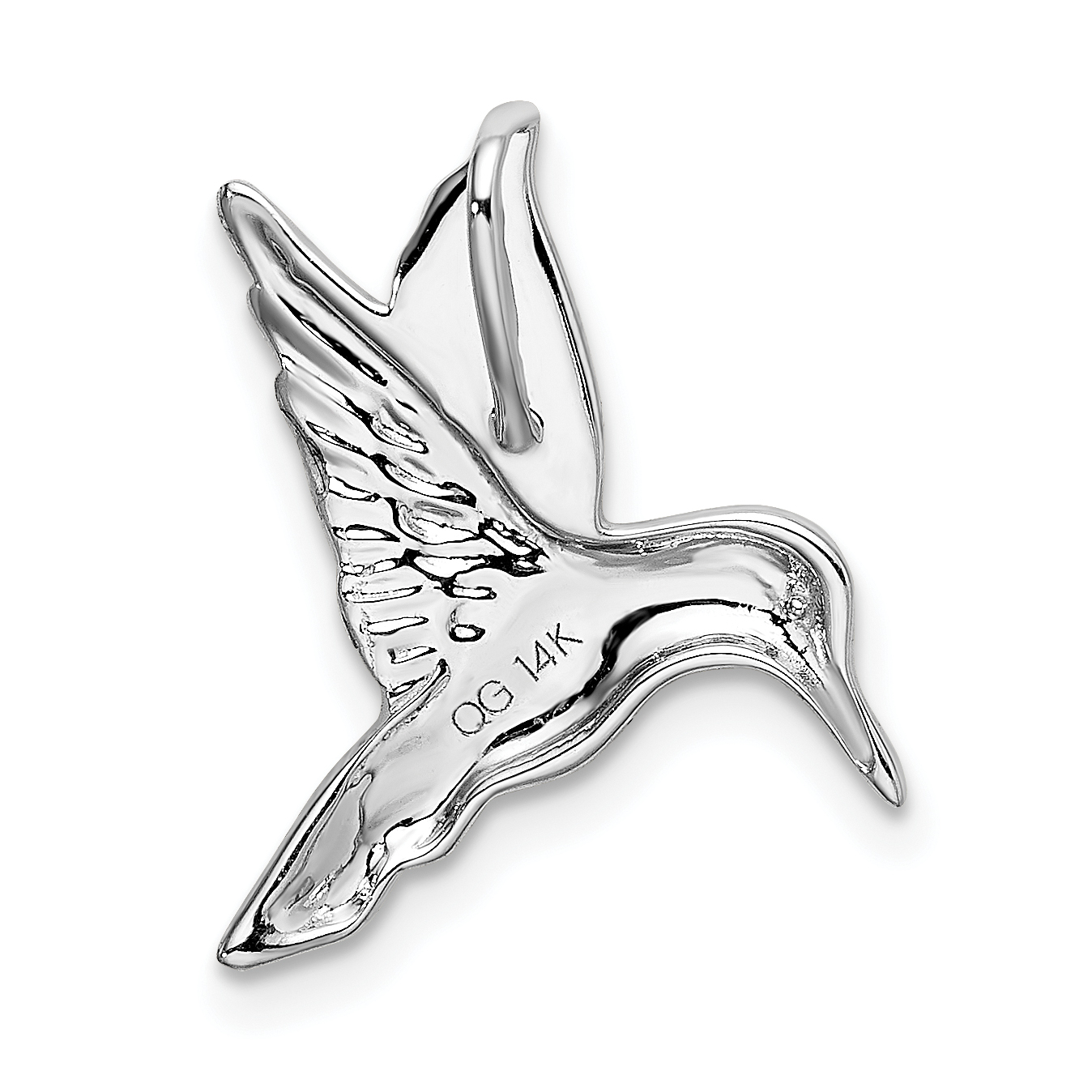 14k White Gold Hummingbird Necklace Chain Slide Pendant Charm Bird Fine Jewelry | eBay