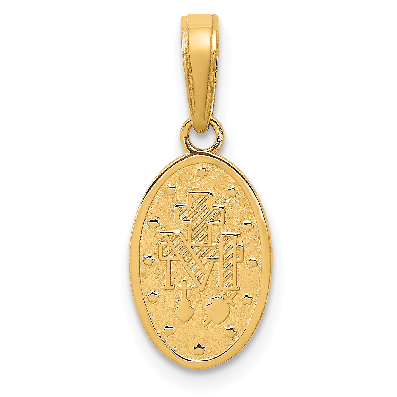 14k Yellow Gold Miraculous Medal Pendant Charm Necklace Mothers Day ...