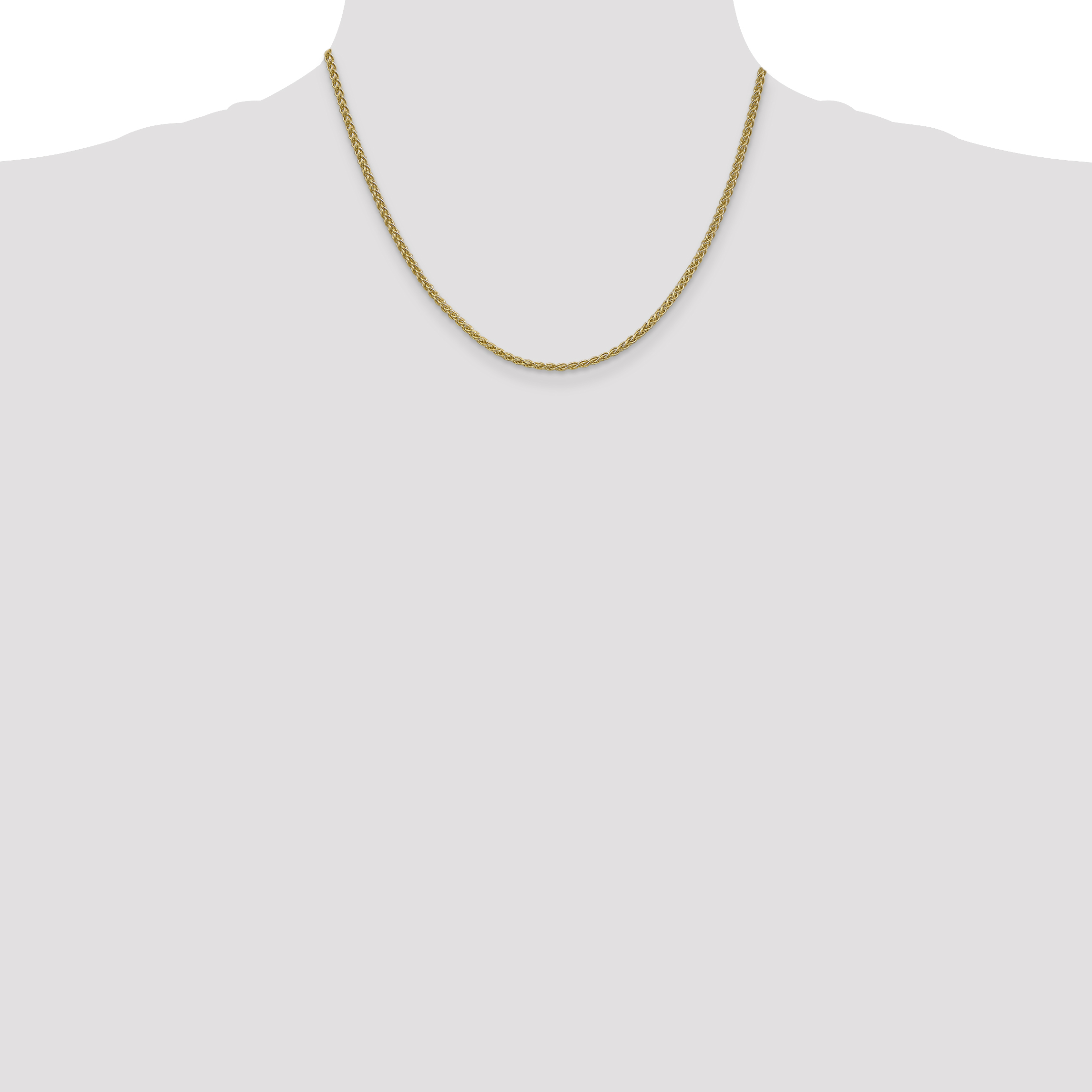 14k Yellow Gold 2mm Spiga Chain Necklace 18 Inch Pendant Mothers Day