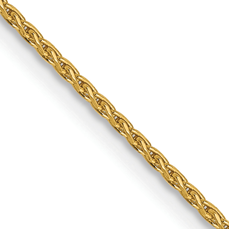 14k Yellow Gold 1mm Link Wheat Chain Necklace 30 Inch Pendant Mothers