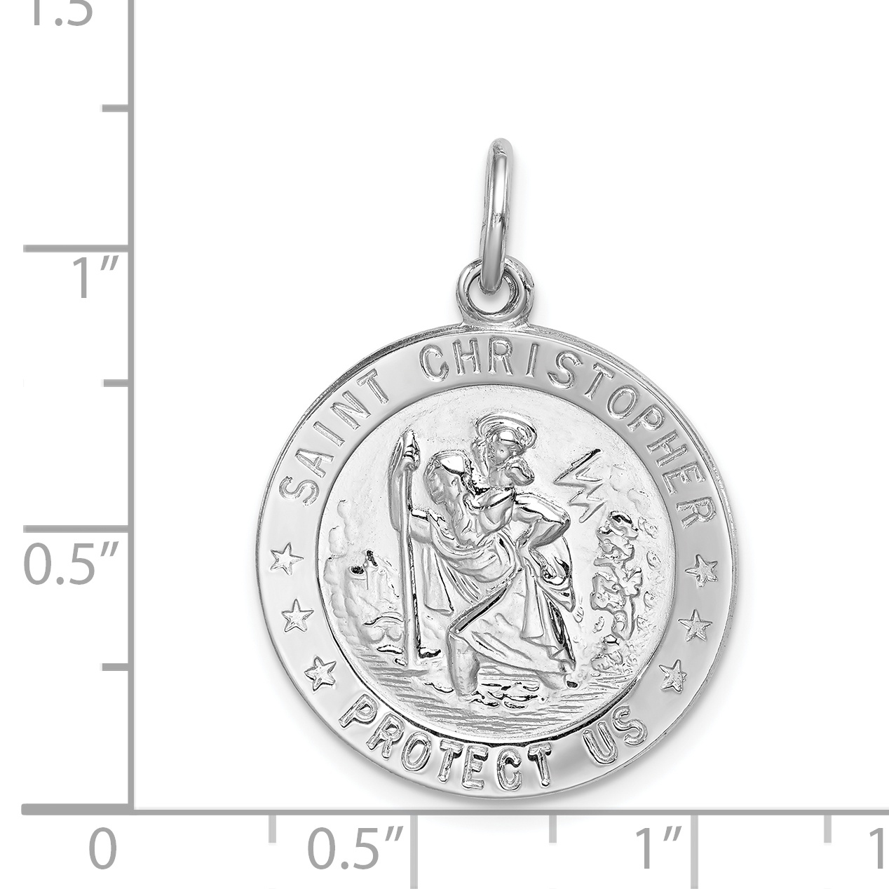 925 Sterling Silver Saint Christopher Medal Pendant Charm ...