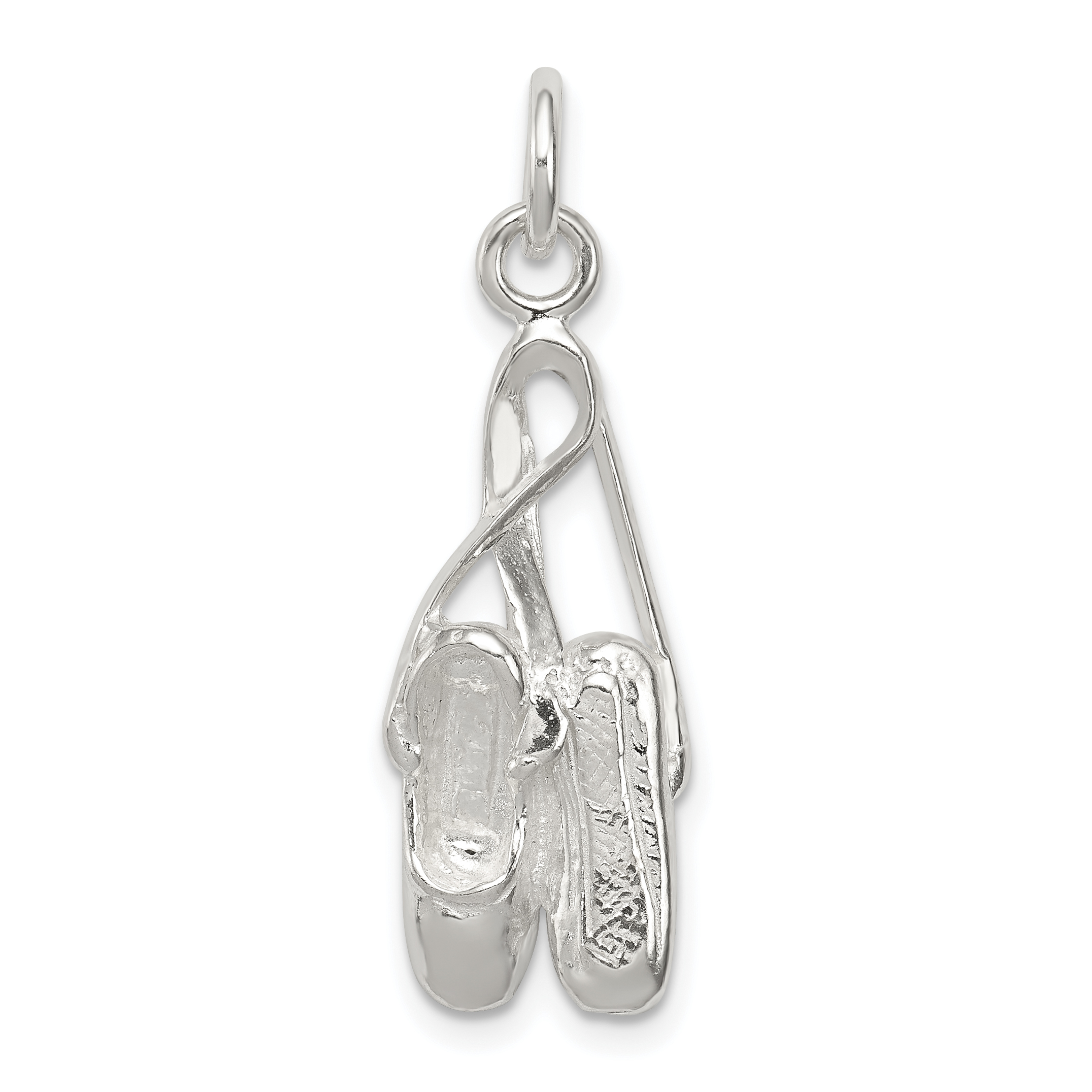 Sterling Silver Ballet Slippers Charm QC791 eBay