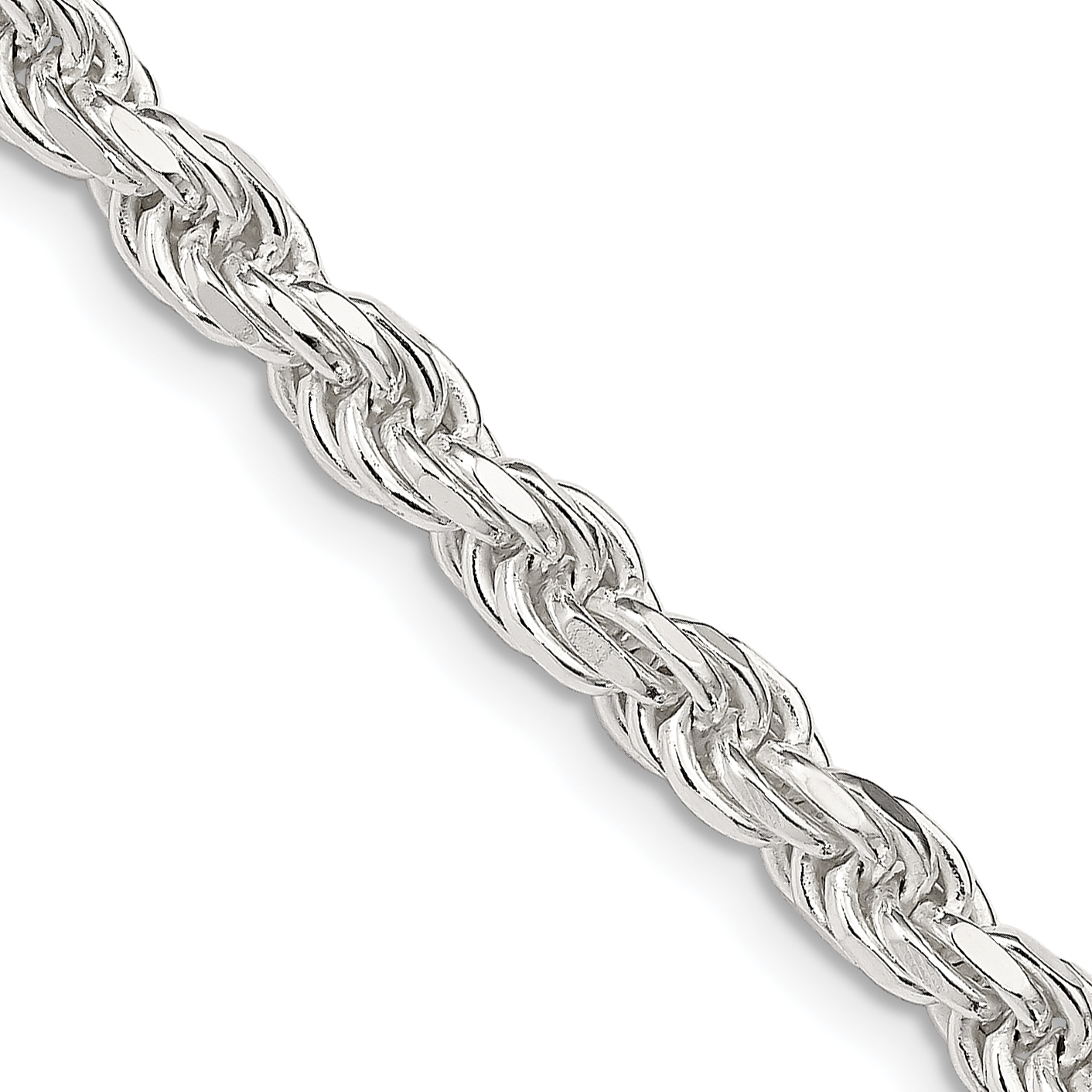 925 Sterling Silver 4.75mm Link Rope Chain Necklace 36 Inch Pendant ...