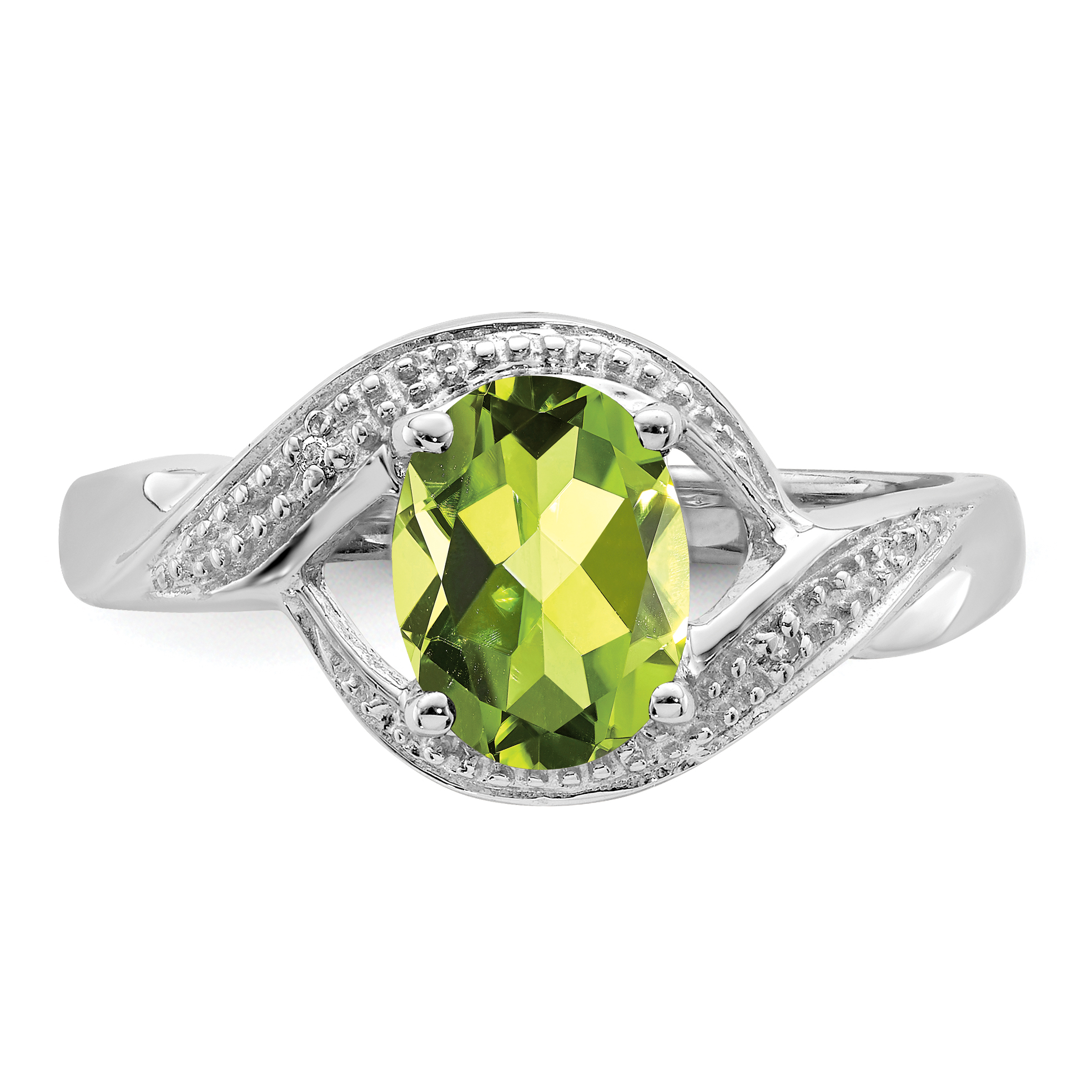 925 Sterling Silver Green Peridot Diamond Band Ring Stone Gemstone Fine  Jewelry | eBay