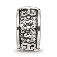 Sterling Silver Reflections Hinged Floral Clip Bead view 3