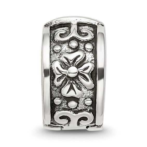 Sterling Silver Reflections Hinged Floral Clip Bead