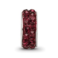 Sterling Silver Reflections June Double Row Red Preciosa Crystal Bead view 3