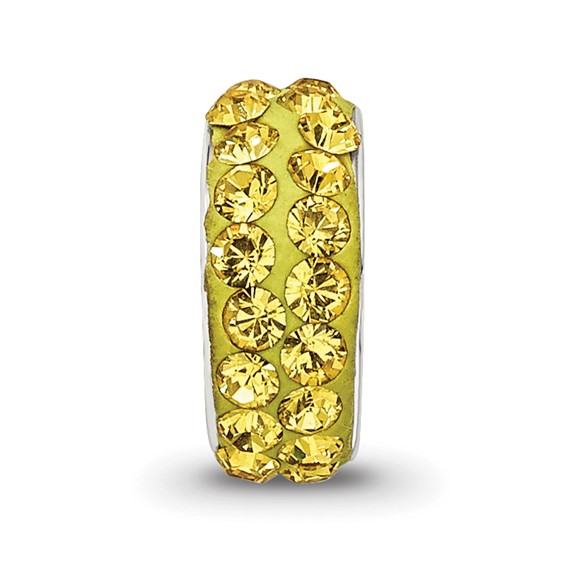 Sterling Silver Reflections Nov Double Row Preciosa Crystal Bead