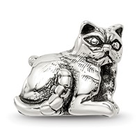 Sterling Silver Reflections Exotic Shorthair Cat Bead view 3