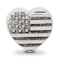 Sterling Silver Reflections Heart Flag Bead view 3