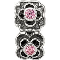 Sterling Silver Reflections Pink CZ Connector Bead view 4
