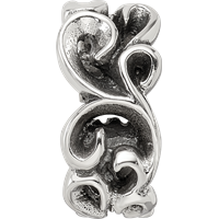 Sterling Silver Reflections Scroll Connector Bead view 4