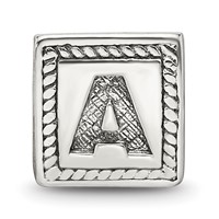 Sterling Silver Reflections Letter a Triangle Block Bead view 3