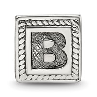 Sterling Silver Reflections Letter B Triangle Block Bead view 3