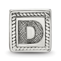 Sterling Silver Reflections Letter D Triangle Block Bead view 3