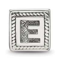 Sterling Silver Reflections Letter E Triangle Block Bead view 3