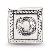 Sterling Silver Reflections Letter O Triangle Block Bead view 3