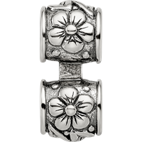 Sterling Silver Reflections Floral Connector Bead view 4