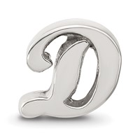 Sterling Silver Reflections Letter D Script Bead view 3