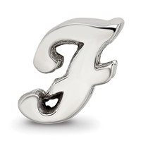 Sterling Silver Reflections Letter F Script Bead view 3