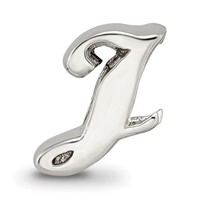 Sterling Silver Reflections Letter J Script Bead view 3