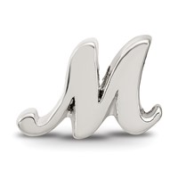 Sterling Silver Reflections Letter M Script Bead view 3