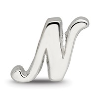 Sterling Silver Reflections Letter N Script Bead view 3