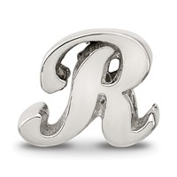 Sterling Silver Reflections Letter R Script Bead view 3