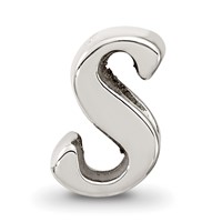 Sterling Silver Reflections Letter S Script Bead view 3