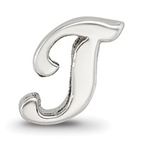 Sterling Silver Reflections Letter T Script Bead view 3