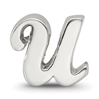 Sterling Silver Reflections Letter U Script Bead view 3